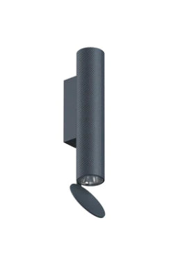 Flos Flauta H225 Spiga Lampada indoor 22 cm a Parete a biemissione Blue Steel Anodized