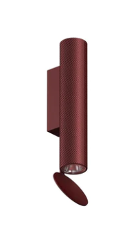 Flos Flauta H225 Spiga Lampada indoor 22 cm a Parete Ruby Anodized Ruby Red in alluminio accesa in ambiente, design e...