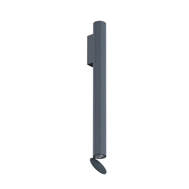 Flos Flauta H500 Riga Lampada indoor 50 cm a Parete Blue Anodized Blue Steel accesa in ambiente, design e diffusione...