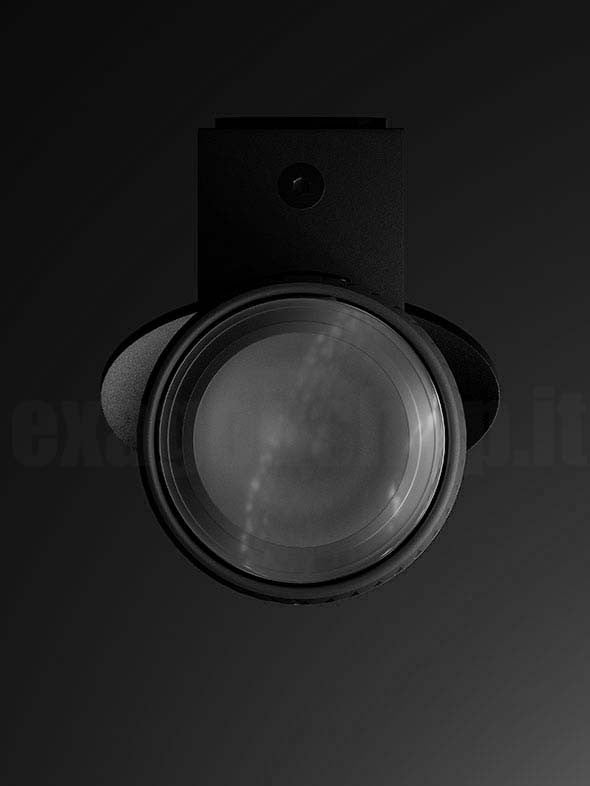 Flos Flauta H500 Spiga Lampada indoor 50 cm Da Parete nero spenta, dettaglio del corpo lampada e dei materiali