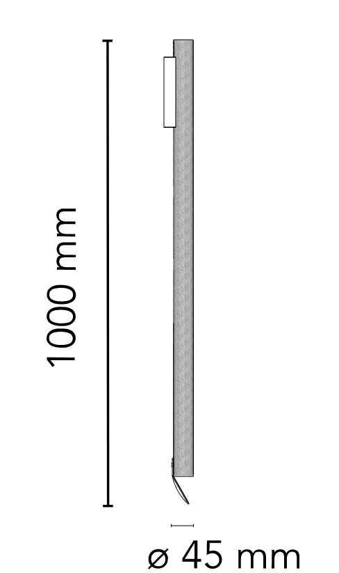 Flos Flauta Spiga Lampada 100 cm a parete blue steel da Anodized Blue Steel accesa in ambiente, design e diffusione della...