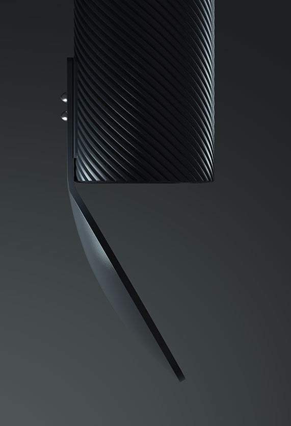 Flos Flauta Lampada 100 cm nero a Parete da interno spenta, dettaglio del corpo lampada e dei materiali