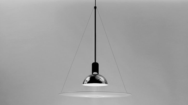 Flos Frisbi Lampada Sospesa Cromo, vista del design e della finitura - Flos
