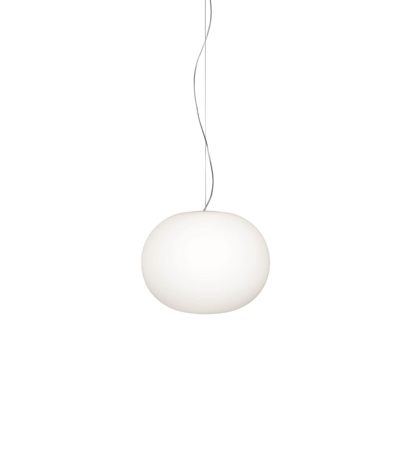 Flos Glo-Ball Suspension 2 Eco Lampada 45 cm Sospensione spenta, dettaglio del corpo lampada e dei materiali