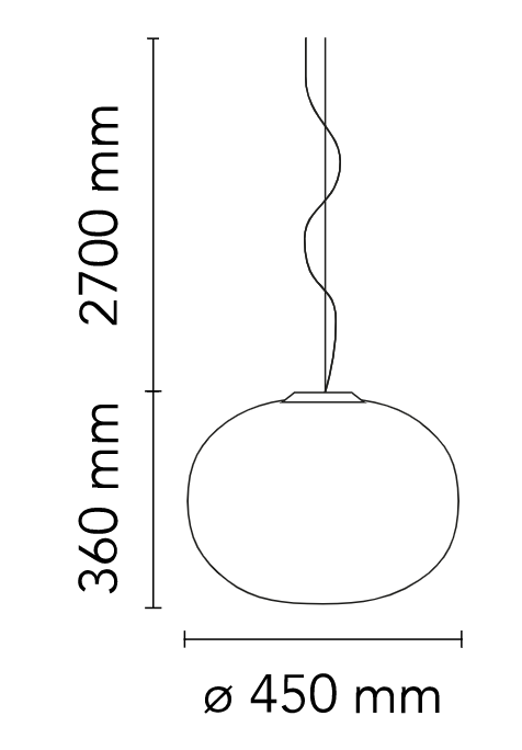 Flos Glo-Ball Suspension 2 Eco Lampada 45 cm Sospensione accesa in ambiente, design e diffusione della luce