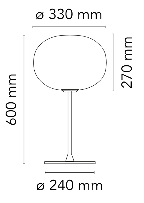 Flos Glo-ball Table 1 Lampada 60 cm Da tavolo argento Bianco, particolare del diffusore luminoso