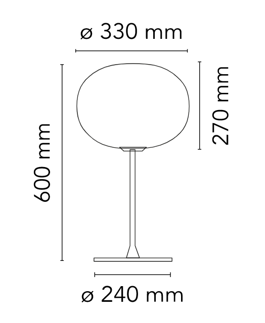 Flos Glo-Ball Table 1 lampada da tavolo 60 cm nero opaco spenta, dettaglio del corpo lampada e dei materiali