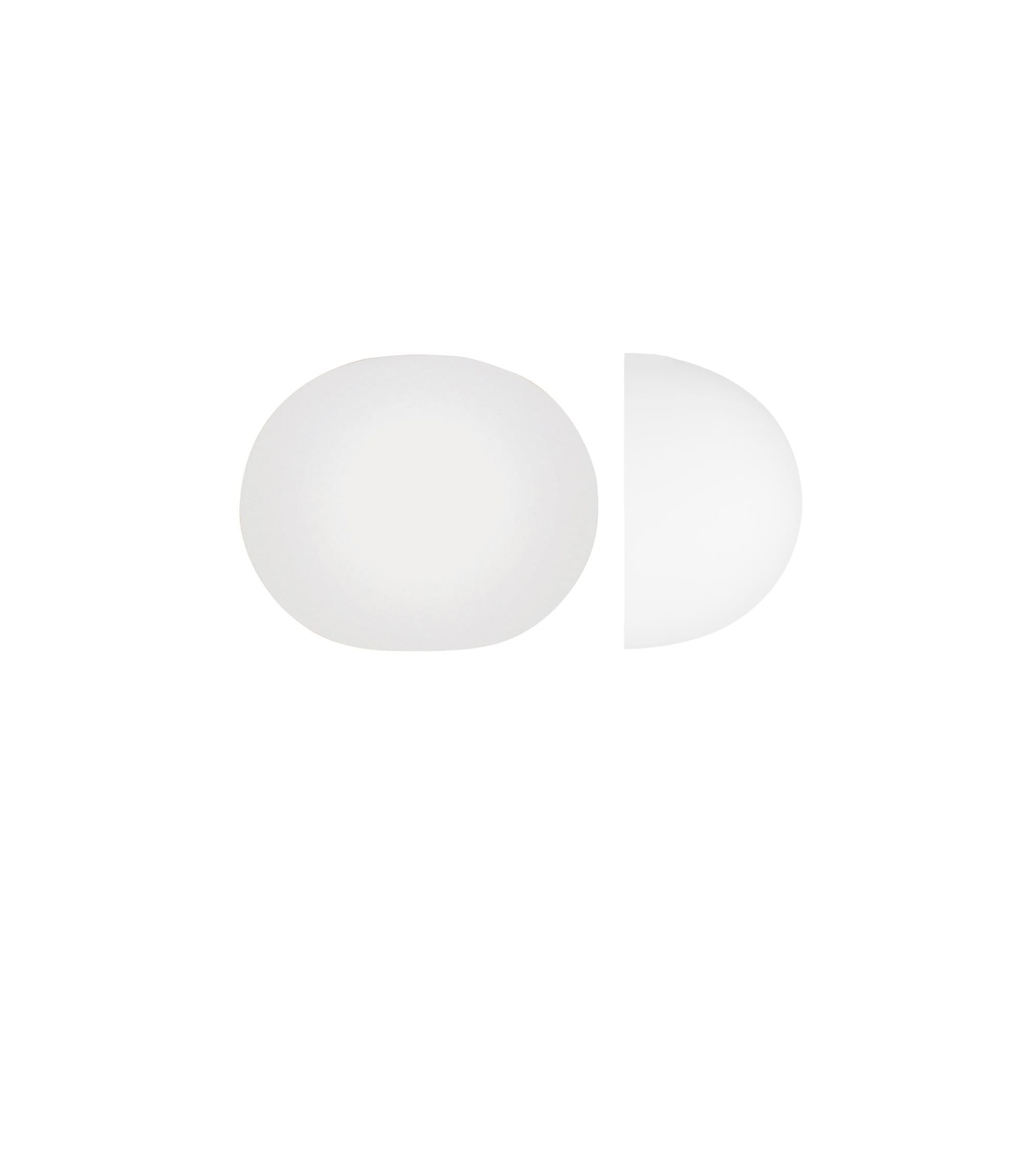 Flos Glo-Ball Wall Lampada 33 cm a parete Bianco spenta, dettaglio del corpo lampada e dei materiali