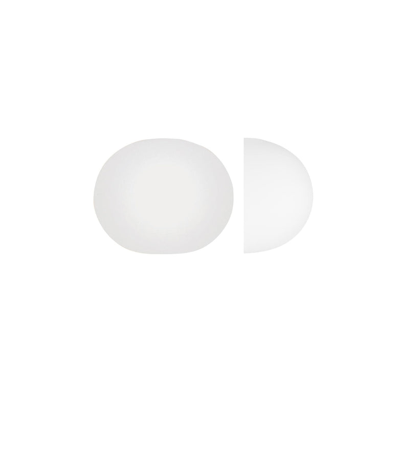 Flos Glo-Ball Wall Lampada 33 cm a parete Bianco spenta, dettaglio del corpo lampada e dei materiali