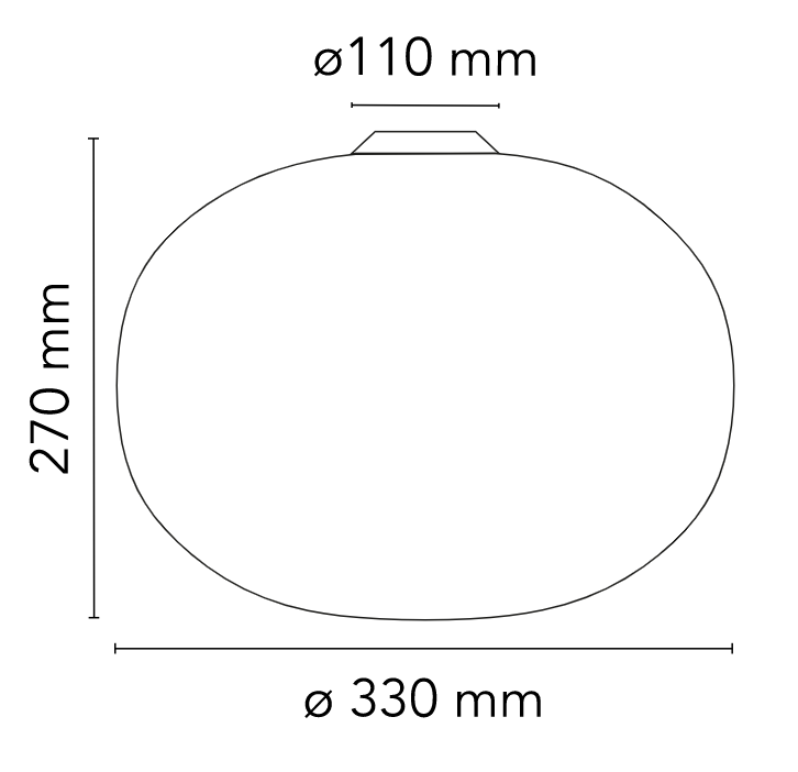 Flos Glo-Ball Ceiling 1 Lampada 33 cm parete soffitto bianco, particolare del diffusore luminoso
