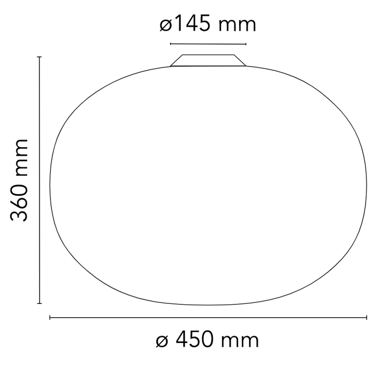 Flos Glo-Ball Ceiling 2 Lampada 45 cm parete soffitto bianco, particolare del diffusore luminoso