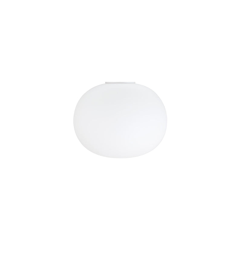 Flos Glo-Ball Ceiling 2 Lampada 45 cm parete soffitto bianco spenta, dettaglio del corpo lampada e dei materiali