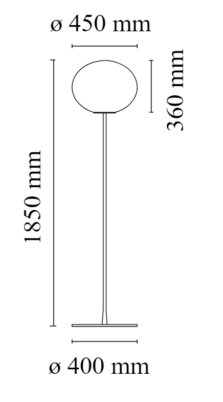 Flos Glo-ball Floor 3 Lampada a pavimento Argento, particolare del diffusore luminoso