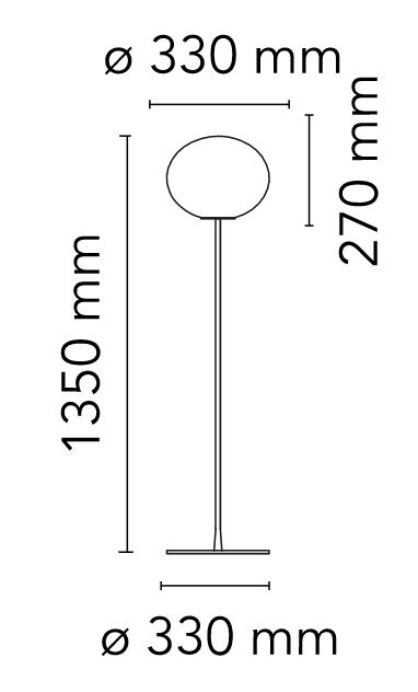 Flos Glo-ball Floor 1 Lampada a pavimento Argento, particolare del diffusore luminoso