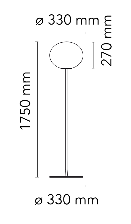 Flos Glo-ball Floor 2 Lampada a pavimento Nero Opaco, particolare del diffusore luminoso