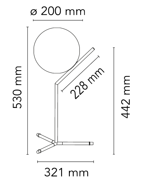 Flos IC Lights Table 1 High Lampada da tavolo Cromo, particolare del diffusore luminoso