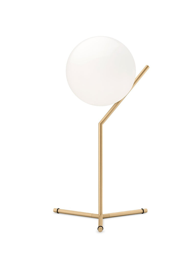 Flos IC Lights Table 1 High Lampada da tavolo in Ottone spenta, dettaglio del corpo lampada e dei materiali