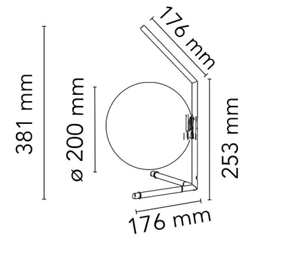 FLOS IC Lights Table 1 Low Lampada da tavolo 20 cm a luce diffusa in ottone spazzolato