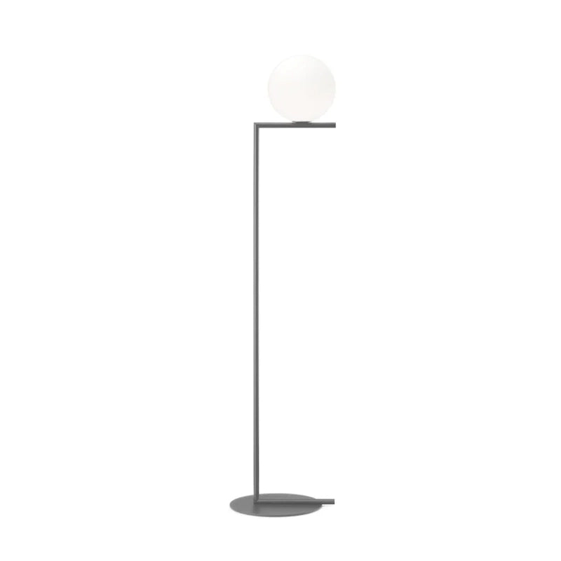 Flos IC Light Floor 1 Lampada da pavimento Nero spenta, dettaglio del corpo lampada e dei materiali
