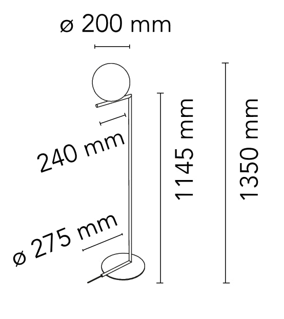 Flos IC Lights Floor 1 Lampada da pavimento 135 cm a luce diffusa acciaio cromo