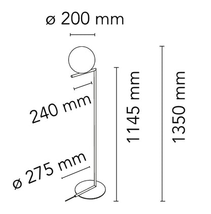 Flos IC Lights Floor 1 Lampada da pavimento Ottone Spazzolato