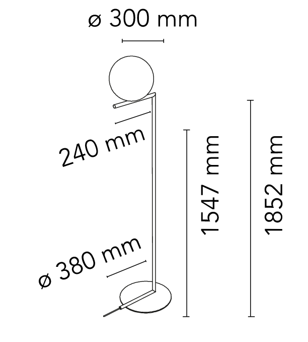 Flos IC Lights Floor 2 Lampada a pavimento cromo, particolare del diffusore luminoso