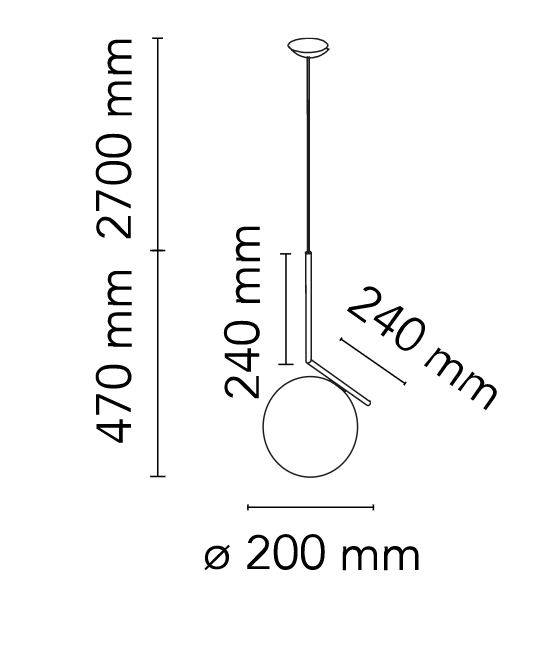 Flos IC Lights Suspension 1 Lampada A Sospensione nero, vista posteriore con attacco elettrico