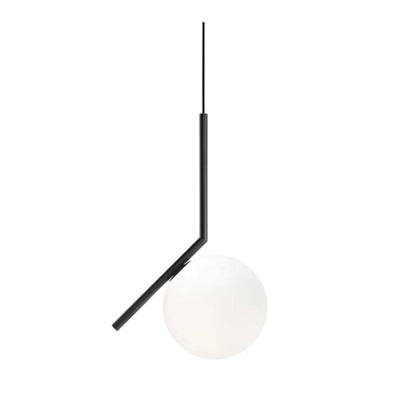 Flos IC Lights Suspension 1 Lampada A Sospensione nero spenta, dettaglio del corpo lampada e dei materiali