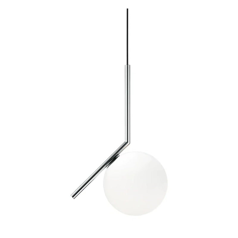 Flos IC Lights Suspension 1 Lampada A Sospensione Cromo in lucido e cromato accesa in ambiente, design e diffusione della...