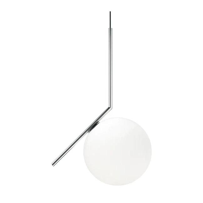 Flos IC Lights Suspension 2 Lampada A Sospensione cromo in lucido e cromato accesa in ambiente, design e diffusione della...