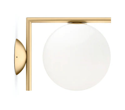 Flos IC Lights Ceiling/Wall 1 Lampada 20 cm da parete/soffitto a luce diffusa Ottone spazzolato