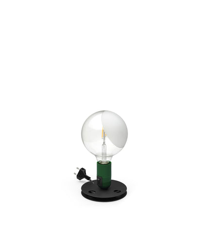 Flos Lampadina lampada da tavolo a luce diretta diffusa in alluminio e bachelite verde