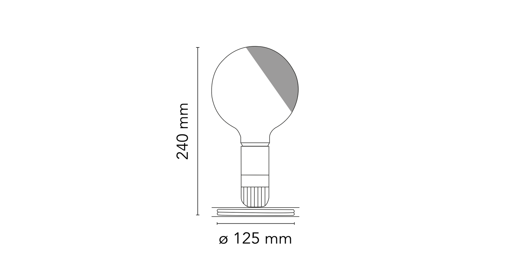 Flos Lampadina lampada da tavolo Nero, vista posteriore con attacco elettrico - Flos