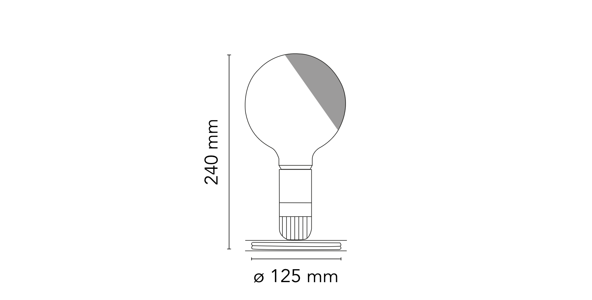 Flos Lampadina lampada da tavolo Nero, vista posteriore con attacco elettrico - Flos