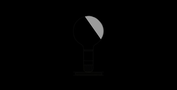 Flos Lampadina lampada da tavolo a luce diretta e diffusa in alluminio e bachelite Nero