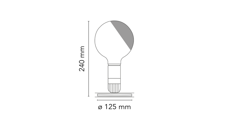 Flos Lampadina lampada da tavolo Nero, vista posteriore con attacco elettrico - Flos