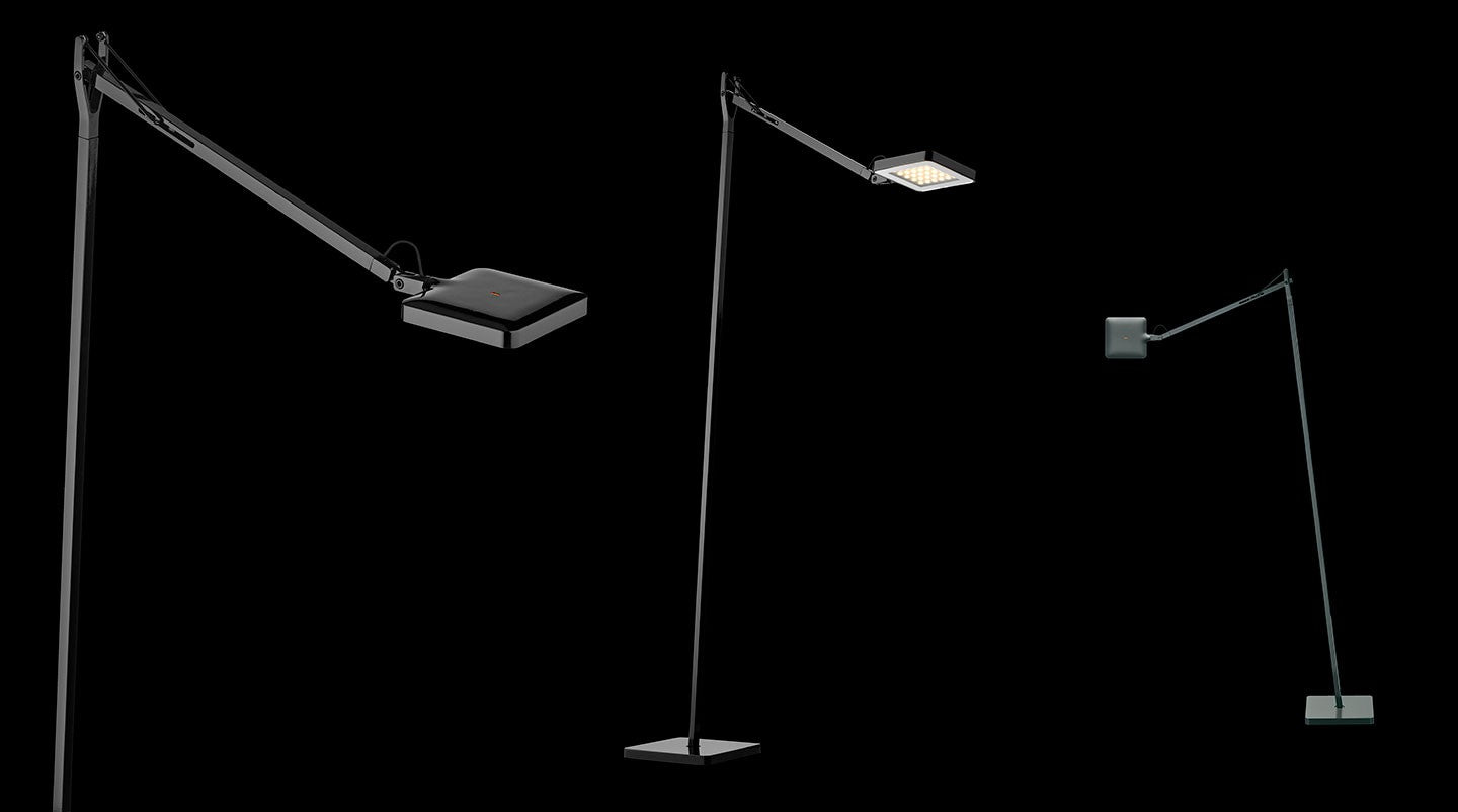 Flos Kelvin Led Floor Lampada a pavimento orientabile Nero, particolare del diffusore luminoso