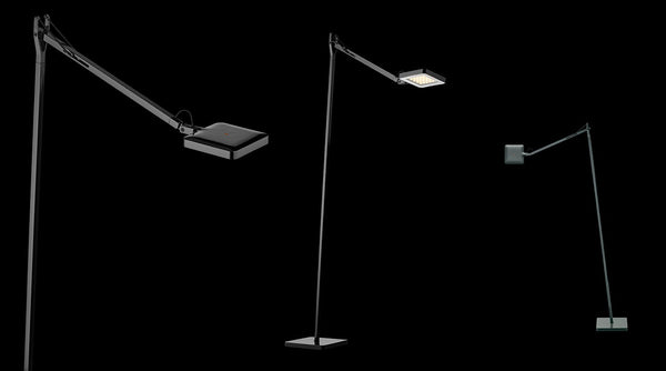 Flos Kelvin Led Floor Lampada a pavimento orientabile in alluminio Nero