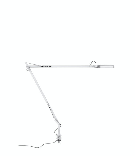 Flos Kelvin LED Lampada da tavolo orientabile Supporto scrivania (Cavo nascosto) Bianco lucido