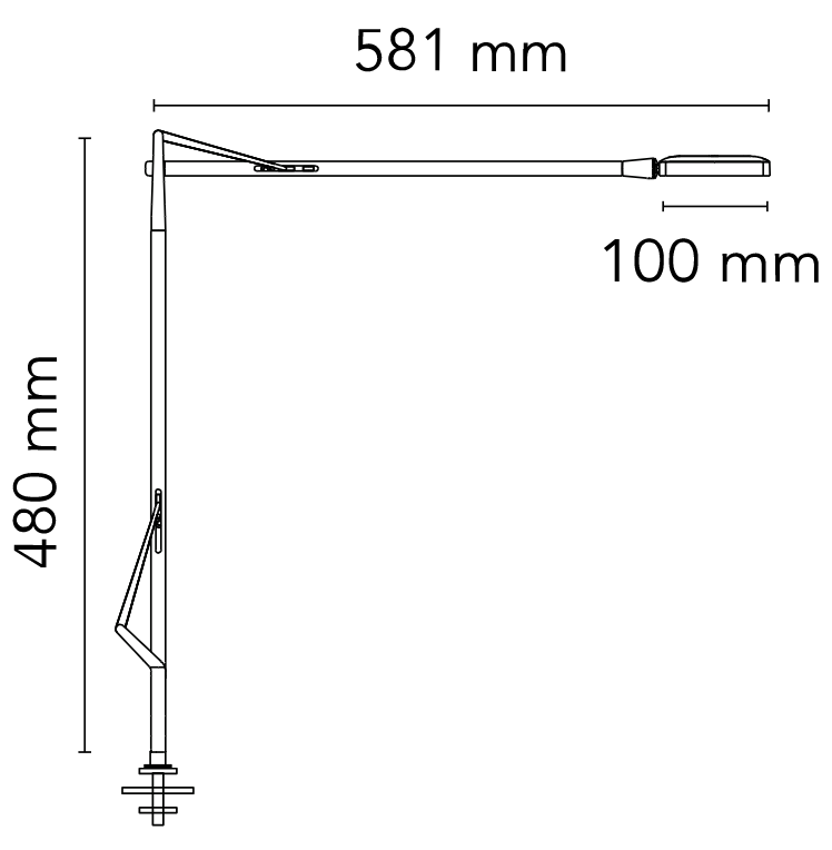 Flos Kelvin LED Lampada scrivania con Supporto e Cavo, particolare del diffusore luminoso