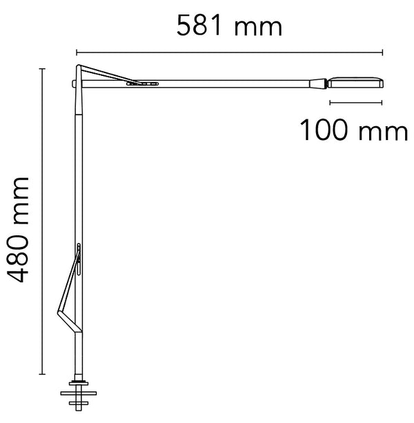 Flos Kelvin LED Lampada da tavolo con Supporto scrivania (Cavo nascosto) nero