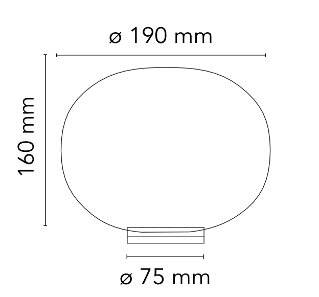 FLOS Glo-ball Zero Switch Lampada da tavolo 19 cm a bianco, vista posteriore con attacco elettrico