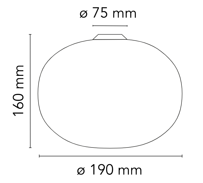 Flos Glo-Ball Ceiling Wall Zero lampada 19 cm parete, vista posteriore con attacco elettrico