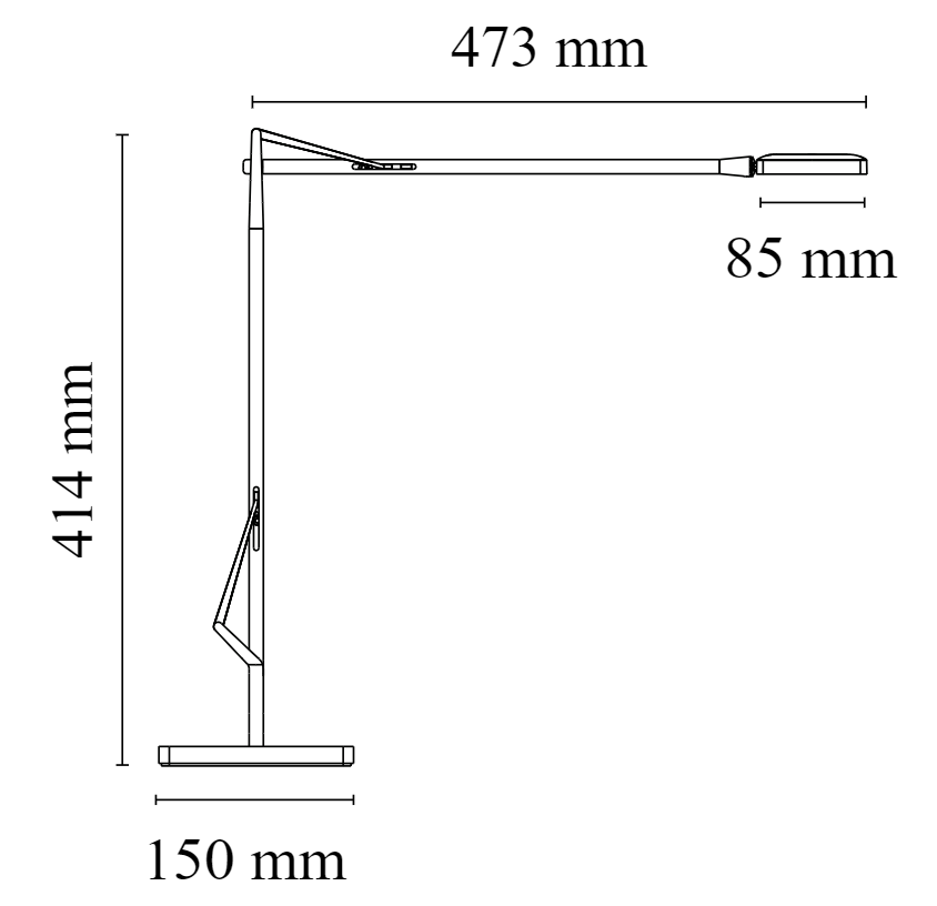 Flos Kelvin Edge Base Lampada scrivania nero, particolare del diffusore luminoso