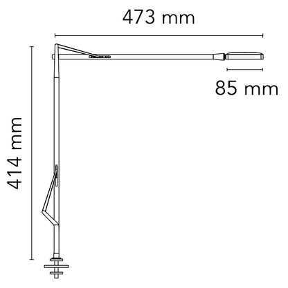 Flos Kelvin LED Lampada da tavolo con Supporto scrivania (Cavo nascosto) Titanio