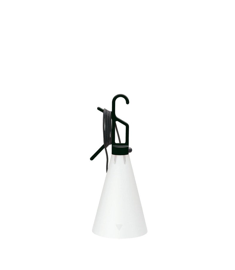 Flos Mayday Lampada multiuso nero da interni cavo 485 cm spenta, dettaglio del corpo lampada e dei materiali