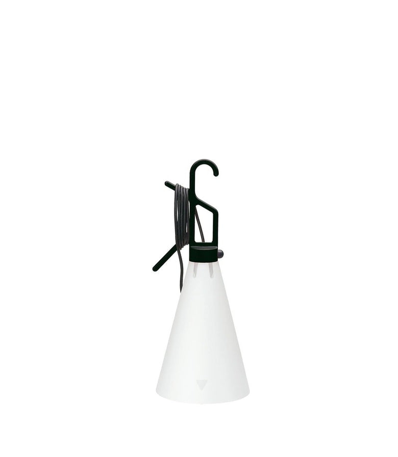 Flos Mayday Lampada multiuso nero da interni cavo 485 cm spenta, dettaglio del corpo lampada e dei materiali