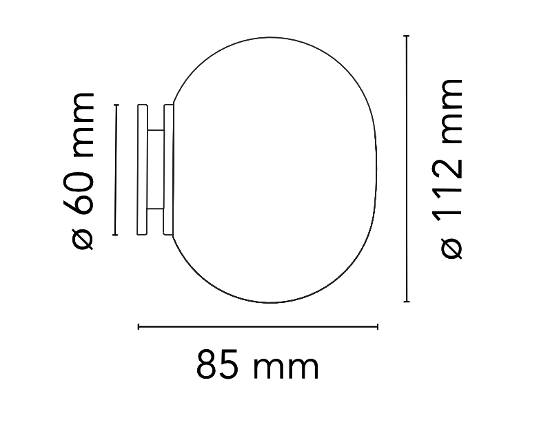 FLOS Mini Glo-Ball Lampada 112 mm a parete soffitto o Bianco, particolare del diffusore luminoso