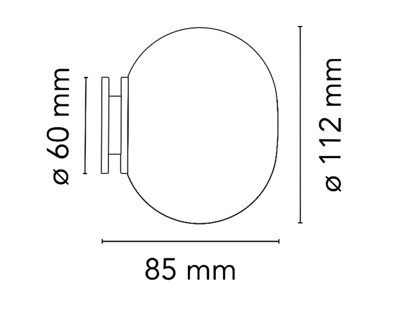 FLOS Mini Glo-Ball Lampada 112 mm a parete soffitto o Bianco, particolare del diffusore luminoso