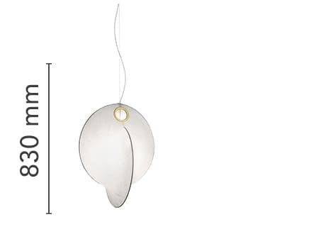 Flos Overlap Suspension 1 Lampada 65 cm a Sospensione Cocoon Bianco, particolare del diffusore luminoso